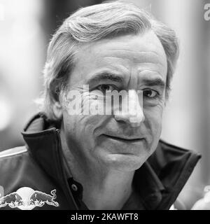 Carlos Sainz, der neu gekrönte Rallye-Dakar-Champion, spanischer Rallyefahrer, während einer Hommage zu seinen Ehren im Real Casa de Correos in Madrid, Spanien, 09. Februar 2018 (Foto: Oscar Gonzalez/NurPhoto) Stockfoto