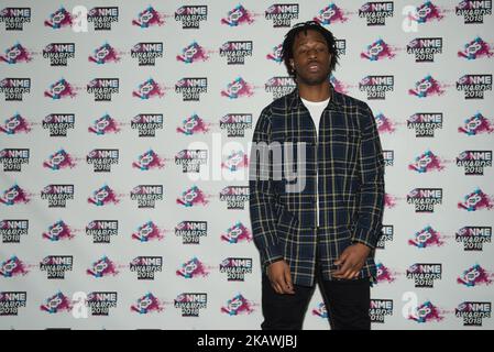 Avelino nimmt an den NME Awards VO5 Teil, die am 14. Februar 2018 an der Brixton Academy, London, verliehen wurden. (Foto von Alberto Pezzali/NurPhoto) Stockfoto