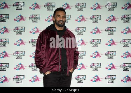 Craig David nimmt an den NME Awards VO5 Teil, die am 14. Februar 2018 an der Brixton Academy, London, verliehen wurden. (Foto von Alberto Pezzali/NurPhoto) Stockfoto