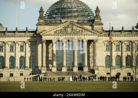 Das Reichstagsgebäude ist am 16. Februar 2018 in Berlin abgebildet. (Foto von Emmanuele Contini/NurPhoto) Stockfoto