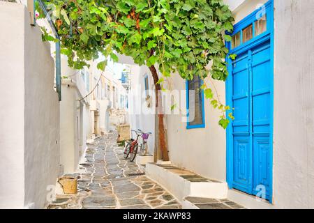 Das traditionelle Dorf Kastro der Insel Sifnos in den Kykladen, Griechenland Stockfoto