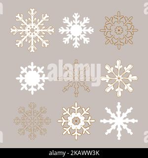 Vektorgrafik für Schneeflocken. Stock Vektor