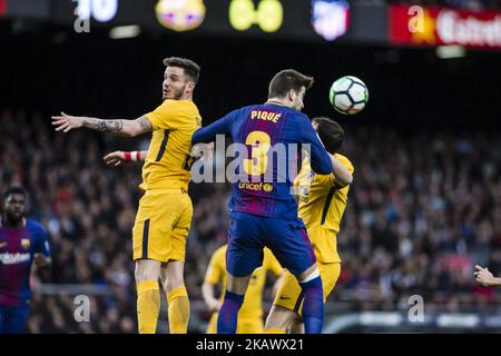 03 Gerard Pique aus Spanien vom FC Barcelona während des La Liga-Spiels zwischen dem FC Barcelona und Atletico de Madrid am 4. März 2018 im Camp Nou Stadium in Barcelona, Spanien. (Foto von Xavier Bonilla/NurPhoto) Stockfoto