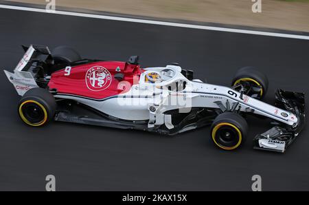 Der Alfa romeo sauber von Marcus Ericsson während der Formel 1-Tests auf dem Circuit Barcelona-Catalunya, am 08.. März 2018 in Barcelona, Spanien. -- (Foto von Urbanandsport/NurPhoto) Stockfoto