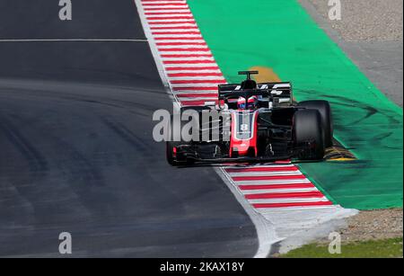 Die Haas von Romain Grosjean während der Formel-1-Tests auf dem Circuit Barcelona-Catalunya, am 09.. März 2018 in Barcelona, Spanien. -- (Foto von Urbanandsport/NurPhoto) Stockfoto