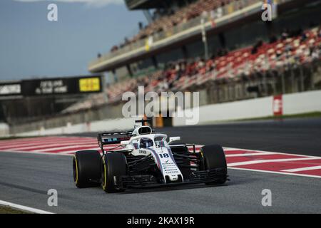 18 Lanze Spaziergang von Kanada mit Williams F1 Mercedes FW41 während des vierten Tages von F1 Wintertests auf dem Circuit de Catalunya am 9. März 2018 in Montmelo, Spanien. (Foto von Xavier Bonilla/NurPhoto) Stockfoto