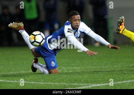 Portos portugiesischer Stürmer Hernani in Aktion während des Spiels der Premier League 2017/18 zwischen Pacos Ferreira und dem FC Porto am 11. März 2018 im Mata Real Stadium in Pacos de Ferreira, Portugal. (Foto von Paulo Oliveira / DPI / NurPhoto) Stockfoto