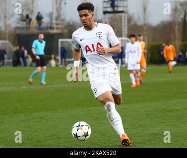 Tottenham Hotspur U19s Keanan Bennetts während des UEFA Youth League - Quarter - Finales Spiel zwischen Tottenham Hotspur U19s und FC Porto U19s im Tottenham Hotspur Training Center, in London, Großbritannien, am 13. März 2018. (Foto von Kieran Galvin/NurPhoto) Stockfoto