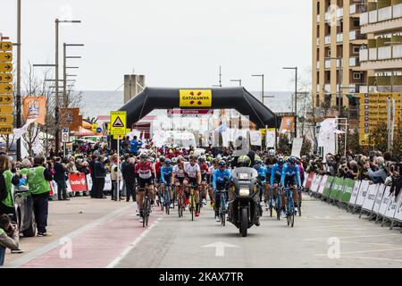 Start des Radsports: 98. Volta Ciclista a Catalunya 2018 / Etappe 1 Calella - Calella von 152,3km während der Tour of Catalunya, 19.. März 2018 in Calella, Spanien. (Foto von Xavier Bonilla/NurPhoto) Stockfoto