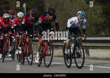 Das Hauptfeld während der 98. Volta Ciclista a Catalunya 2018 / Etappe 1 Calella - Calella von 152,3km während der Tour of Catalunya, 19. März 2018 in Calella, Spanien. (Foto von Xavier Bonilla/NurPhoto) Stockfoto