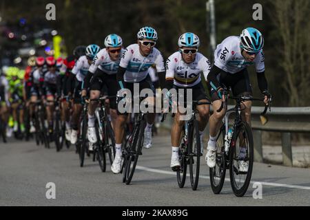 TEAM SKY (GBR) im Hauptfeld während der 98. Volta Ciclista a Catalunya 2018 / Etappe 1 Calella - Calella von 152,3km während der Tour of Catalunya, 19. März 2018 in Calella, Spanien. (Foto von Xavier Bonilla/NurPhoto) Stockfoto