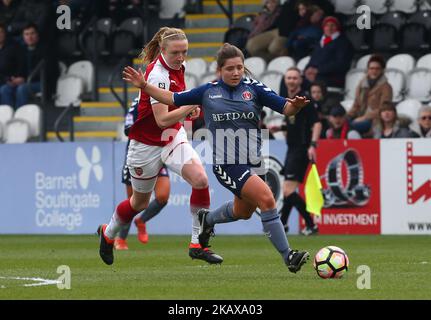 Kit Graham von Charlton Athletic Women beim Viertelfinale des SSE Women's FA Cup zwischen Arsenal und Charlton Athletic Women am 25. März 2018 im Meadow Park Borehamwood FC in London, Großbritannien. (Foto von Kieran Galvin/NurPhoto) Stockfoto