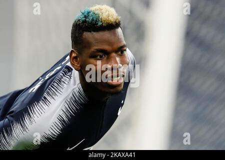 Paul Pogba von der französischen Nationalmannschaft beim Training vor dem internationalen Freundschaftsspiel gegen Russland am 26. März 2018 im Sankt Petersburger Stadion in Sankt Petersburg, Russland. (Foto von Mike Kireev/NurPhoto) Stockfoto