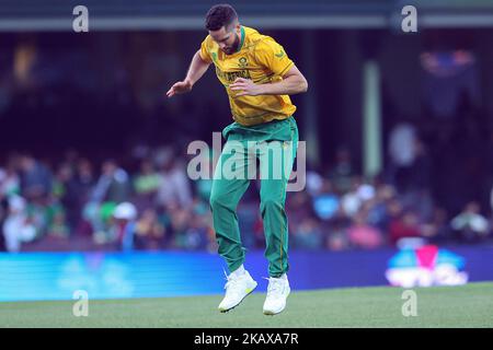 SCG, NSW, Australien: 3.. November 2022; T20 World Cup Cricket, Pakistan gegen Südafrika: Wayne Parnell aus Südafrika wärmt sich vor dem Spielbeginn auf Stockfoto