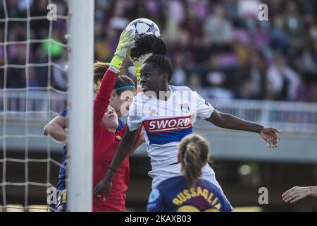 29 Griedge M'Bcok Bathy aus Frankreich von Olympique de Lyon während des UEFA Women's Champions League 2.-Leg-Spiels für das Viertelfinale zwischen dem FC Barcelona und Olympique de Lyon am 28. März 2018 im Mini Estadi-Stadion in Barcelona, Spanien. (Foto von Xavier Bonilla/NurPhoto) Stockfoto