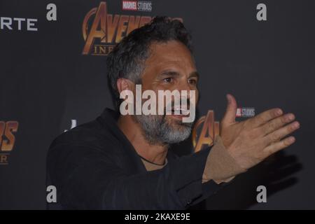 Der Schauspieler Mark Ruffalo mit der Hauptrolle als Hulk am 05. April 2018 im Cinepolis Parque Toreo in Mexiko-Stadt, Mexiko, auf dem schwarzen Teppich von Avengers: Infinitywar zu sehen ist (Foto: Carlos Tischler/NurPhoto) Stockfoto