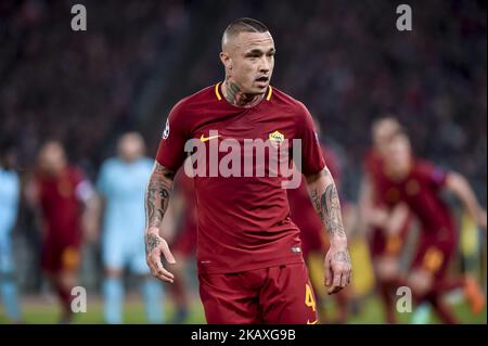 Radja Nainggolan von Roma beim UEFA Champions League Viertelfinale zwischen Roma und FC Barcelona am 10. April 2018 im Stadio Olimpico, Rom, Italien. (Foto von Giuseppe Maffia/NurPhoto) Stockfoto