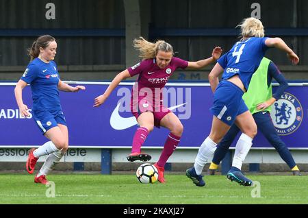 Claire Emslie vom WFC Manchester City beim Halbfinale des SSE Women's FA Cup zwischen den Chelsea Ladies und den Manchester City Women am 15. April 2018 in Kingsmeadow in London, England. (Foto von Kieran Galvin/NurPhoto) Stockfoto