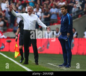 Manchester United-Manager Jose Mourinha während des Halbfinalmatches des FA Cup zwischen Tottenham Hotspur und Manchester United am 21. April 2018 in Wembley, London, England. (Foto von Kieran Galvin/NurPhoto) Stockfoto