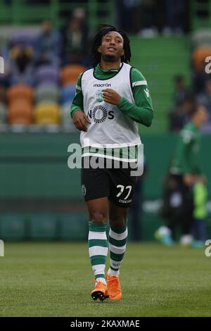 Sporting CP Mittelfeldspieler Gelson Martins aus Portugal während der Premier League 2017/18 Spiel zwischen Sporting CP und Boavista FC, im Alvalade Stadium in Lissabon am 22. April 2018. (Foto von Paulo Nascimento / DPI / NurPhoto) Stockfoto