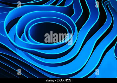 Eine abstrakte Illustration von blauen Linien für einen Hintergrund oder eine Tapete Stockfoto