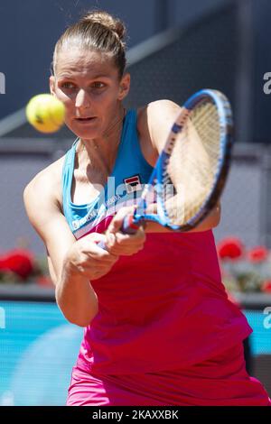 Tschechische Karolina Pliskova während der Mutua Madrid Open 2018 im Caja Magica in Madrid, Spanien. 10.Mai 2018. (Foto von COOLMedia/NurPhoto) Stockfoto