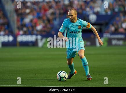 Andres Iniesta vom FC Barcelona während des La Liga-Spiels zwischen Levante und FC Barcelona, im Stadion Ciutat de Valencia, am 13. Mai 2018 (Foto: Maria Jose Segovia/NurPhoto) Stockfoto