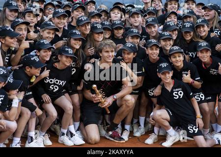 Der Deutsche Alexander Zverev beim Finale der Mutua Madrid Open im Caja Magica in Madrid, Spanien. 13.Mai 2018. (Foto von Peter Sabok/COOLMedia/NurPhoto) Stockfoto