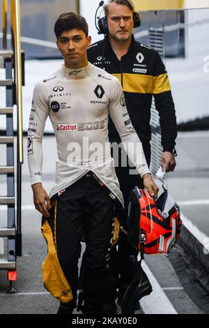 89 Jack Aitken aus Großbritannien mit Renault Sport F1 Team RS18 Portrait während der spanischen Formel-1-Saisonprüfungen junger Fahrer auf dem Circuit de Barcelona - Catalunya am 15.. Und 16.. März 2018 in Montmelo, Spanien. (Foto von Xavier Bonilla/NurPhoto) Stockfoto