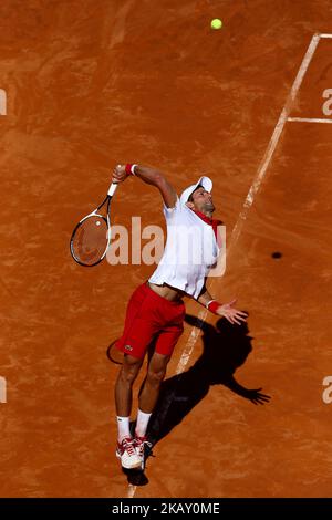 Novak Djokovic (SRB) beim Foro Italico in Rom, Italien, während des Tennis ATP Internazionali d'Italia BNL Halbfinales am 19. Mai 2018. (Foto von Matteo Ciambelli/NurPhoto) Stockfoto