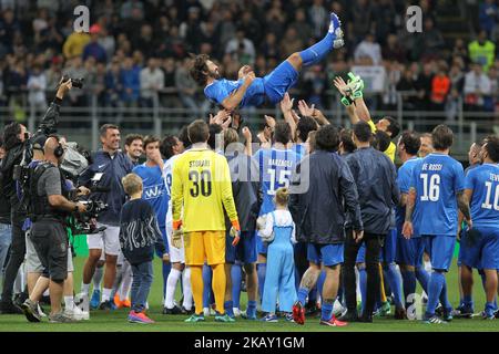 Andrea Pirlo während der 'La partita del Maestro' ('die Nacht des Meisters') sein Abschiedsspiel im Giuseppe Meazza Stadion am 21. Mai 2018 in Mailand, Italien. (Foto von Massimiliano Ferraro/NurPhoto) Stockfoto