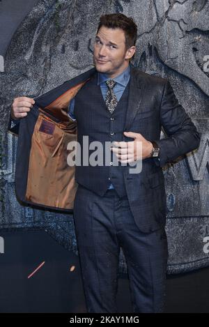 Chris Pratt nimmt am 21. Mai 2018 an der Premiere von „Jurassic World: Fallen Kingdom“ im Wizink Center in Madrid Teil (Foto von Gabriel Maseda/NurPhoto) Stockfoto