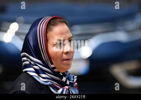 Die französische First Lady Brigitte Macron empfängt die Mutter des Soldaten, der von mohamed Merah, Latifa Ibn Ziaten, von waz am 23. Mai 2018 im Elysée-Palast in Paris, Frankreich, getötet wurde. (Foto: Julien Mattia/NurPhoto) Stockfoto