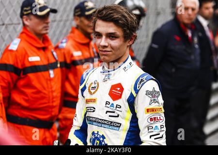 19 Lando NORRIS aus Großbritannien von CARLIN während des Monaco Formel 2 - Race 2 Grand Prix in Monaco am 26.. Mai 2018 in Montecarlo, Monaco. (Foto von Xavier Bonilla/NurPhoto) Stockfoto