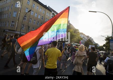 Am 26. Mai 2018 wird in Berlin ein Tuntenpaziergang (Queer Queens Walk) besucht, um gegen Homophobie und für LGBTI-Rechte und -Vielfalt zu protestieren. (Foto von Emmanuele Contini/NurPhoto) Stockfoto