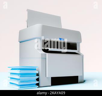 Eine Abbildung eines Druckergeräts aus dem Jahr 3D Stockfoto