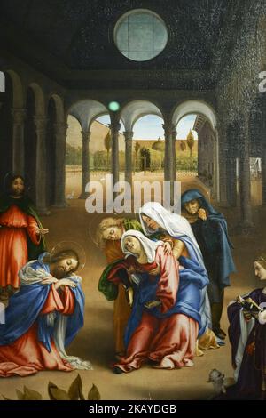 „L'Adieu du Christ a sa Mere“ - Lotto, Lorenzo (1480-1556), am 17. Juni 2018 im Museo Nacional del Prado in Madrid, Spanien. Das Prado Museum präsentiert die erste große monographische Ausstellung, die den Porträts von Lorenzo Lotto gewidmet ist. Organisiert mit der National Gallery of London, kann es von 06/19/2018 - 09/30/2018 besucht werden (Foto von Oscar Gonzalez/NurPhoto) Stockfoto