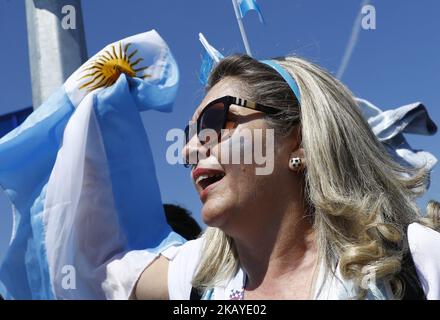 Gruppe D Argetnina gegen Island – FIFA Fußball-Weltmeisterschaft Russland 2018 Argentinische Fans am 16. Juni 2018 im Spartak-Stadion in Moskau, Russland. (Foto von Matteo Ciambelli/NurPhoto) Stockfoto