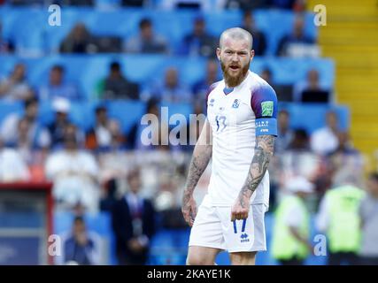 Gruppe D Argetnina gegen Island – FIFA Fußball-Weltmeisterschaft Russland 2018 Aron Gunnarsson (Island) am 16. Juni 2018 im Spartak-Stadion in Moskau, Russland. (Foto von Matteo Ciambelli/NurPhoto) Stockfoto