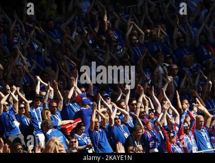 Gruppe D Argetnina gegen Island - FIFA Fußball-Weltmeisterschaft Russland 2018 Island-Fans im Spartak-Stadion in Moskau, Russland am 16. Juni 2018. (Foto von Matteo Ciambelli/NurPhoto) Stockfoto