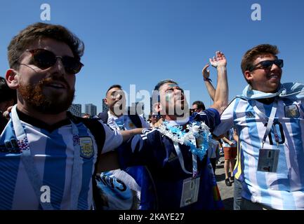 Gruppe D Argetnina gegen Island – FIFA Fußball-Weltmeisterschaft Russland 2018 Argentinische Fans am 16. Juni 2018 im Spartak-Stadion in Moskau, Russland. (Foto von Matteo Ciambelli/NurPhoto) Stockfoto