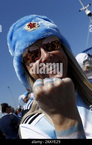 Gruppe D Argetnina gegen Island – FIFA Fußball-Weltmeisterschaft Russland 2018 Argentinische Fans am 16. Juni 2018 im Spartak-Stadion in Moskau, Russland. (Foto von Matteo Ciambelli/NurPhoto) Stockfoto