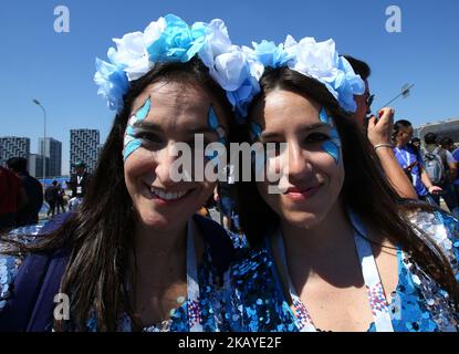 Gruppe D Argetnina gegen Island – FIFA Fußball-Weltmeisterschaft Russland 2018 Argentinische Fans am 16. Juni 2018 im Spartak-Stadion in Moskau, Russland. (Foto von Matteo Ciambelli/NurPhoto) Stockfoto