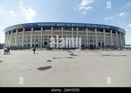 Gesamtansicht des Luzhniki-Stadions während des Fußballweltcups Russland Gruppe F 2018 zwischen Deutschland und Mexiko am 17. Juni 2018 im Luzhniki-Stadion in Moskau, Russland (Foto: Andrew Surma/NurPhoto) Stockfoto