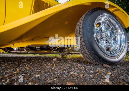1932 Ford 3 Hot Rod mit Fenster Stockfoto