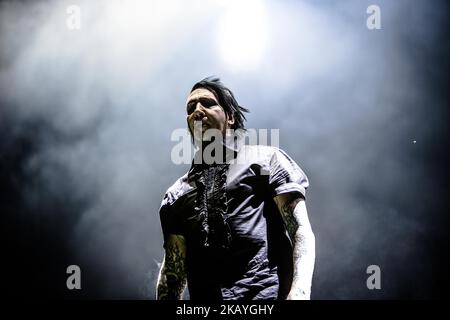 Die amerikanische Sängerin und Songwriterin Marilyn Manson tritt am 19. Juni 2018 live in Mailand, Italien, auf. (Foto von Roberto Finizio/NurPhoto) Stockfoto