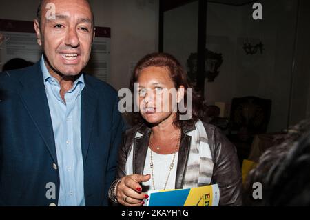 Ruben della Rocca mit Ruth Dureghallo, Präsidentin der Jüdischen Gemeinde von Rom, überreichte der Presse das Jüdische Internationale Kulturfestival (23. Bis 27. Juni im jüdischen Viertel von Rom), das nun in seiner elften Auflage stattfindet, Am 19. Juni 2018 in Rom, Italien, eröffnet am Samstagabend die Nacht der Cabbalà, eine weiße Nacht voller Veranstaltungen, darunter Konzerte und Ausstellungen (Jüdisches Museum, Stiftung Museum der Shoah - Casina dei Vallati und große Synagoge für die Öffentlichkeit geöffnet). (Foto von Andrea Ronchini/NurPhoto) Stockfoto