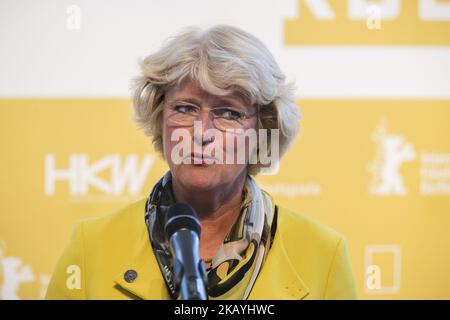 Die Bundeskommissarin für Kultur und Medien Monika Gruetters ist auf einer Pressekonferenz am 22. Juni 2018 in Berlin abgebildet. Chatrian und Rissenbeek wurden als künstlerischer Leiter und Geschäftsführer der Berlinale nominiert und folgen damit Dieter Kosslick ab 2020. (Foto von Emmanuele Contini/NurPhoto) Stockfoto