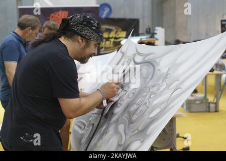 MULAFEST 2018 ist das Festival der Urban Trends, das Fans der Welt der Motor-, Tattoo-, Urban Art-, Roller- und Breakdance-Bewegung auf der IFEMA Madrid zusammenbringt. Spanien. 24. Juni 2018 (Foto von Oscar Gonzalez/NurPhoto) Stockfoto