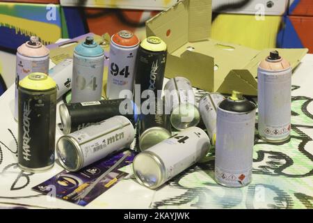 MULAFEST 2018 ist das Festival der Urban Trends, das Fans der Welt der Motor-, Tattoo-, Urban Art-, Roller- und Breakdance-Bewegung auf der IFEMA Madrid zusammenbringt. Spanien. 24. Juni 2018 (Foto von Oscar Gonzalez/NurPhoto) Stockfoto